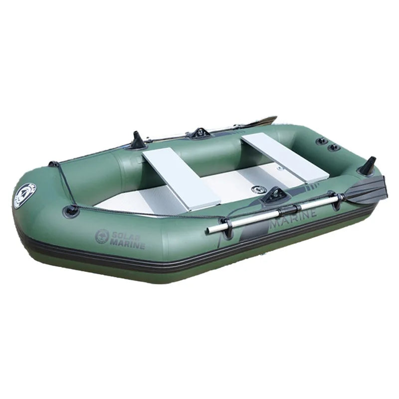 Solar Marine 2.6m 3-4Person Inflatable Fishing Boat PVC Kayak With Air Deck Floor Canoe With Pumps And Paddles Accessories