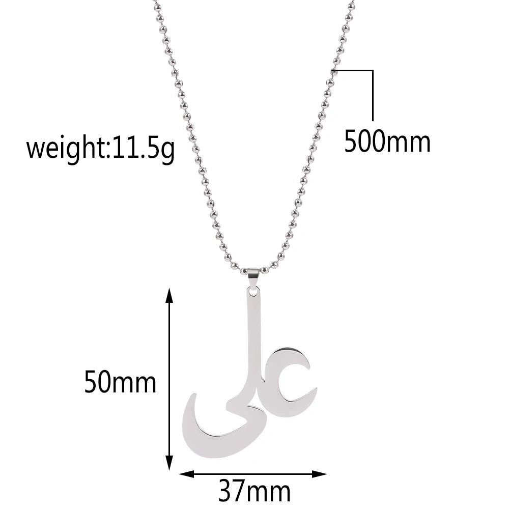 Silver Color Saudi Arabia Pendant Necklaces for Women Men Islam Sword Muslim Symbol Jewelry Arab symbol