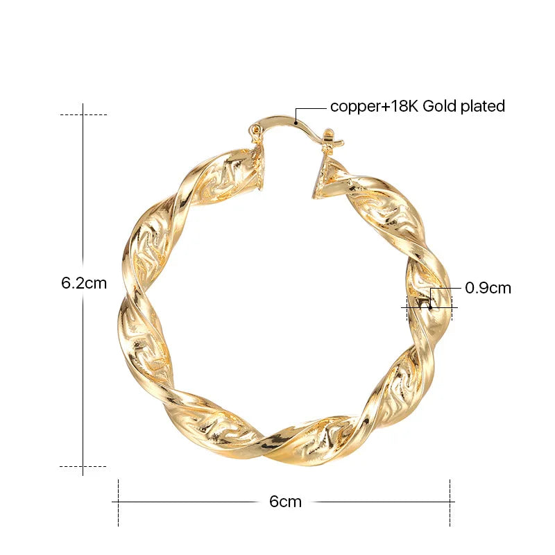 Luxurious Trendy Hoop Earrings for Women Earrings For Gold Ring Farrings Female Hot Style Jewelry Wedding Accessories Gift