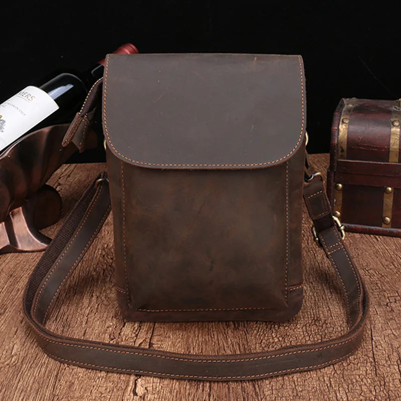 Real Leather Shoulder Bag Men Messenger Phone Bag Purse Fanny Waist Packs Bum Bag Leg Cigarette Pouch Male Travel Handbag