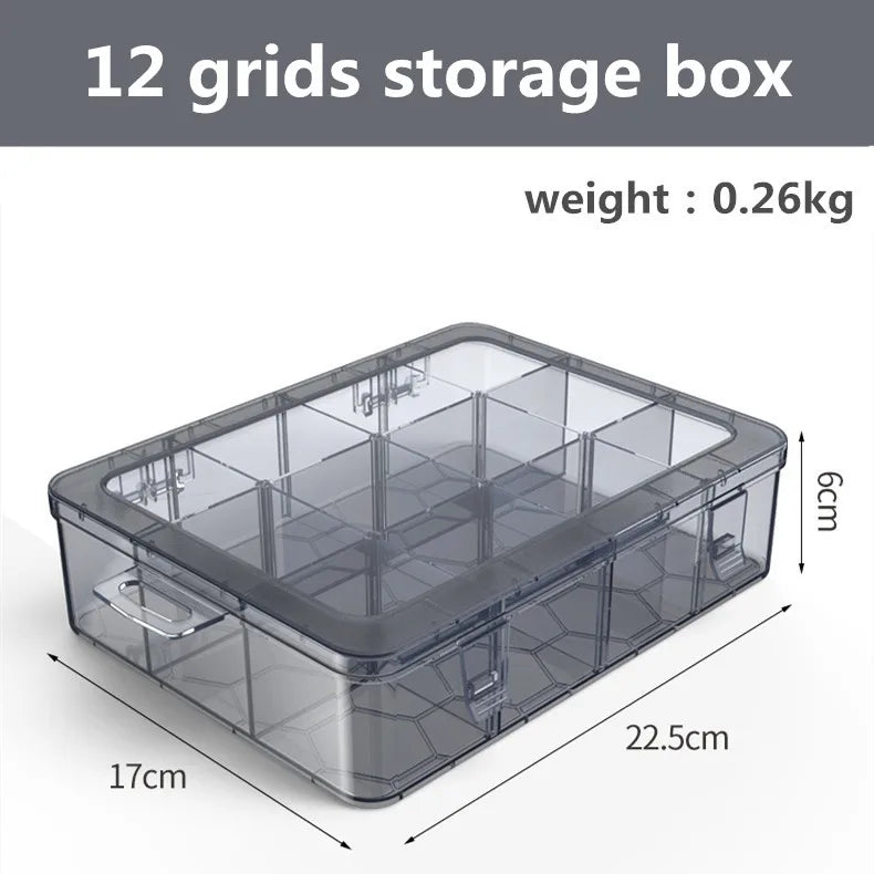 Organizer 9-24 Grids Adjustable Storage Container Compartment Plastic Storage Box Component Screw Holder Case Display Container