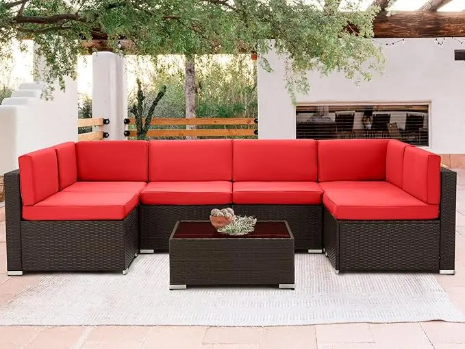 Outdoor Patio Furniture Set, Outdoor Sectional Conversation Furniture Chair with Coffee Table, Garden