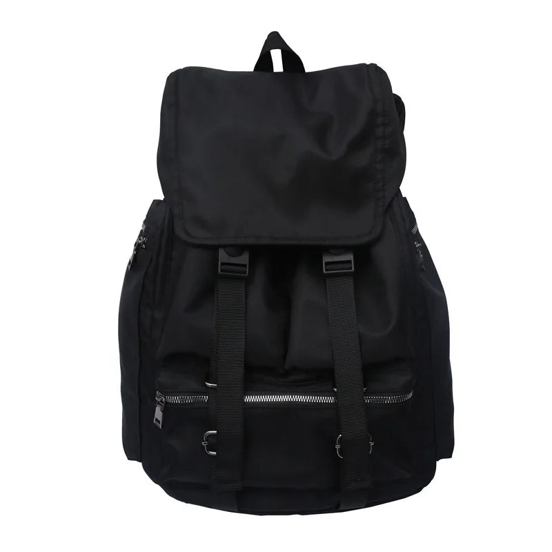 Black Nylon Waterproof Backpack Drawstring Shoulder Bag Men Travel Backpack Large Capacity Student School Bags мужской рюкзак 배낭