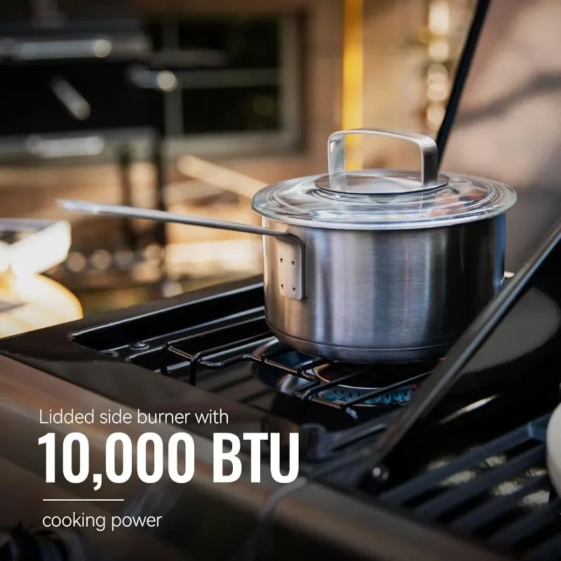 Royal Gourmet GA6402H 6-Burner Propane Gas Grill with Sear Burner and Side Burner, 74,000 BTUs, Cabinet Style Outdoor BBQ Grill