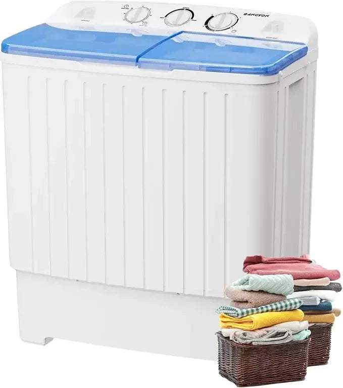 Portable Washing Machine Twin Tub Washer and 6.6 Lbs Spin Cycle Compact Washing Machine