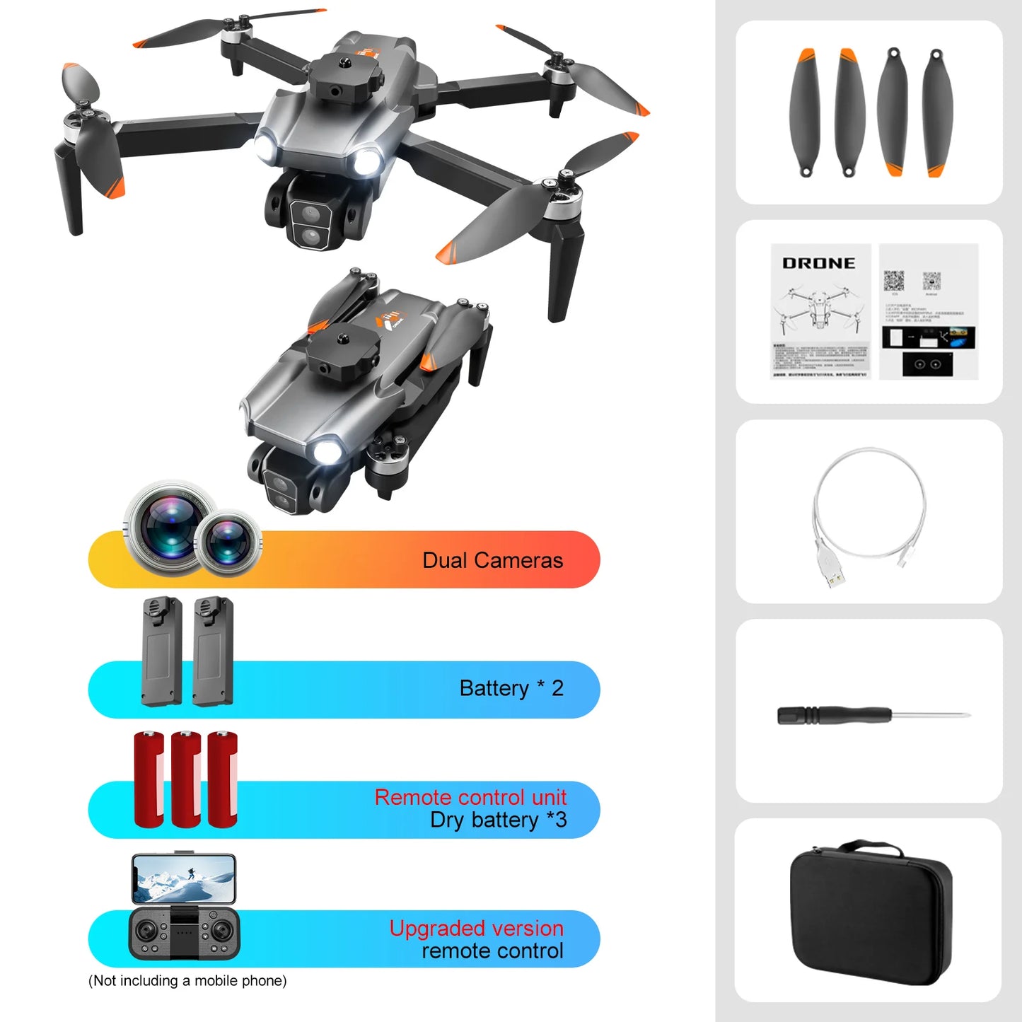 All-round Obstacle Avoidance S119 Quadcopter Drone with Optical Flow Positioning, and, Electronic Control Dual Cameras.
