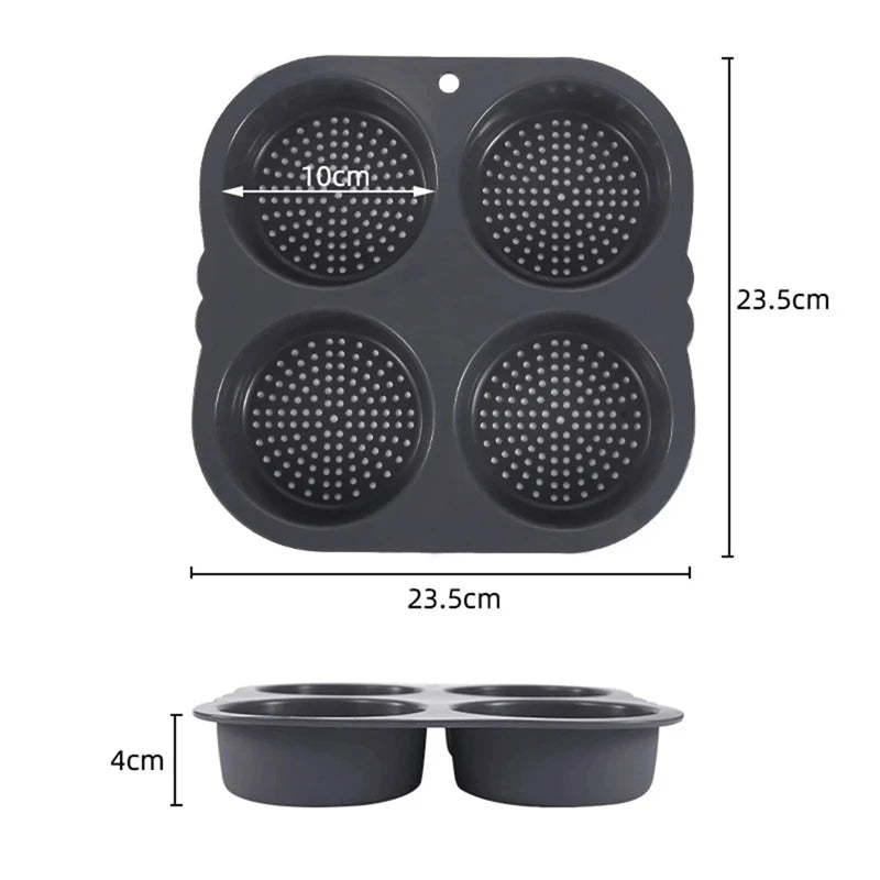 Hamburger Baking Mold Silicone mould Food Grade Bread Bun Baked Plate Non-Stick cake Pan Home Kitchen Bakeware BPA Free