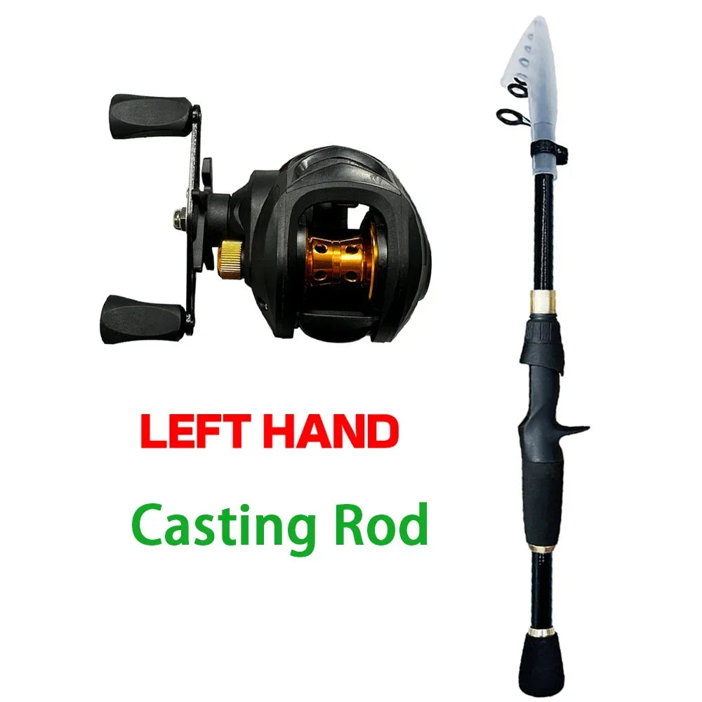 Telescopic Lure Fishing Rods High Quality 1.6m-2.4m Carbon Fiber Spinning Casting Fishing Jig Baitcasting Rod Mini Travel Pesca