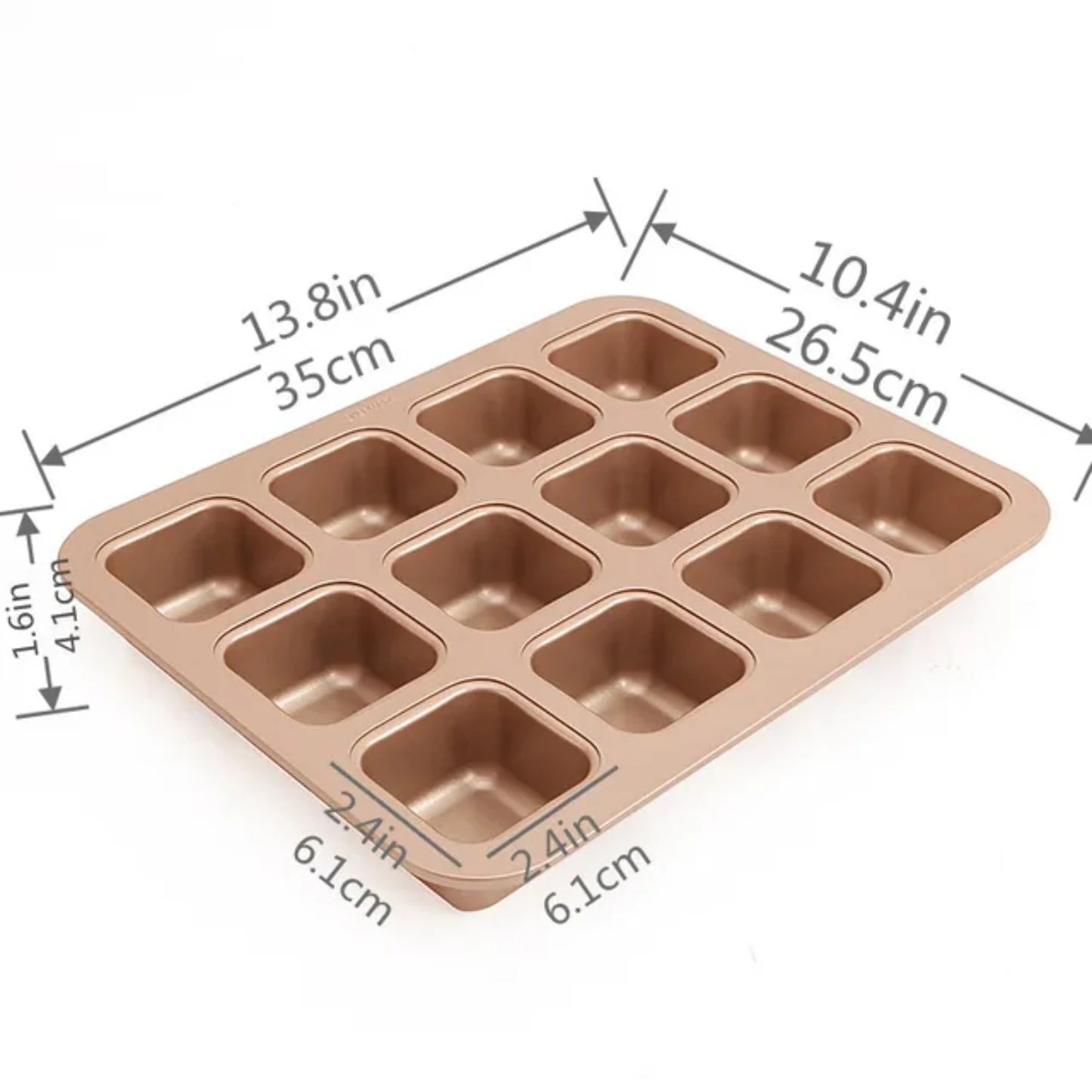 Set of 12 Durable Non-Stick Square Mini Household Baking Pan Oven Trays Tools for Bread Burger Muffin Cupcake - Convenient Cake