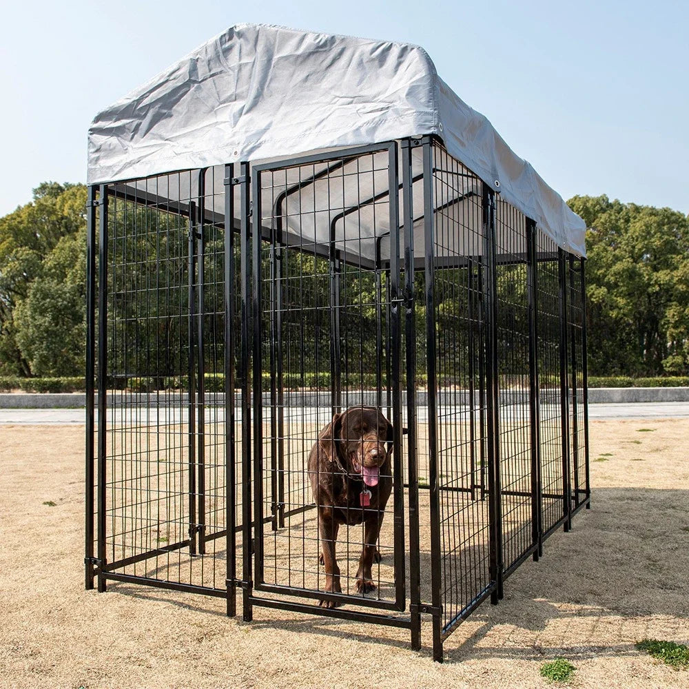 Large Outdoor Dog Kennel Run Panels, Heavy Duty Kennel Panel, Pet House for Farm Use, Black Powder Coated Indoor, New