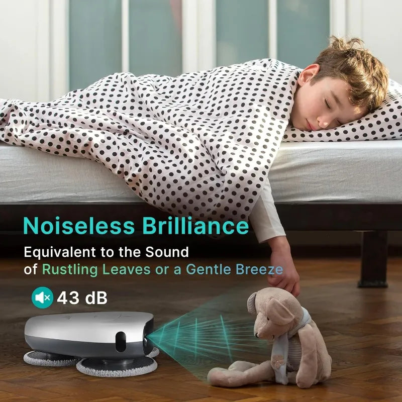EVERYBOT Three-Spin Robot Mop - Ultra Quiet Smart Mopping Robot Cleaner Only | Powerful Stylish 3 Spin Wet Mop for Hard Floor
