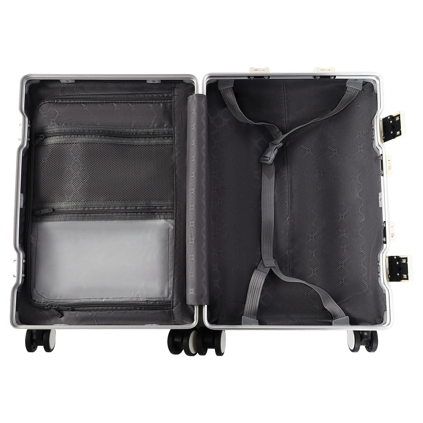20" Front Open Boarding Suitcase Multifunctional Universal Wheel Suitcase Boarding box Rolling Luggage Bag with Cup holder
