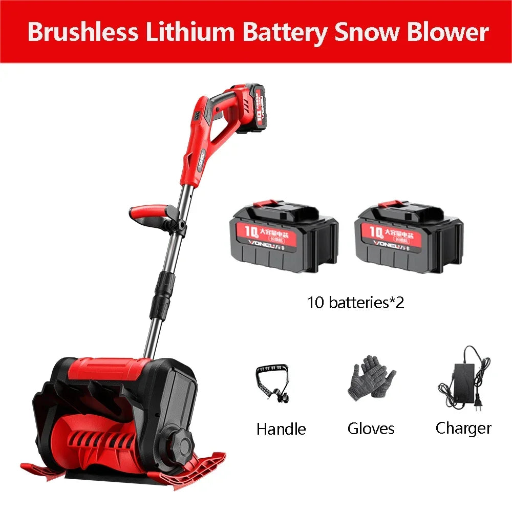 Electric Snow Sweeper 1200W Brushless Hand Push Snow Shovel School Road Household Snow Removal Machine