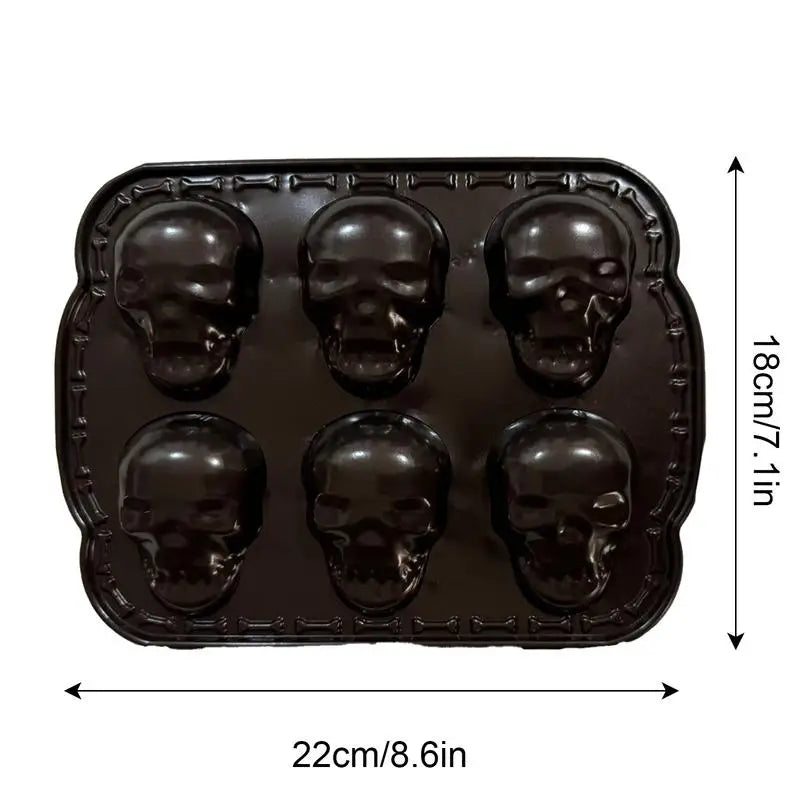Halloween Skull Baking Mold 3D Metal Skeleton Cake Mold Refrigerator Safe Baking Sheets Realistic Kitchen Baking Tray
