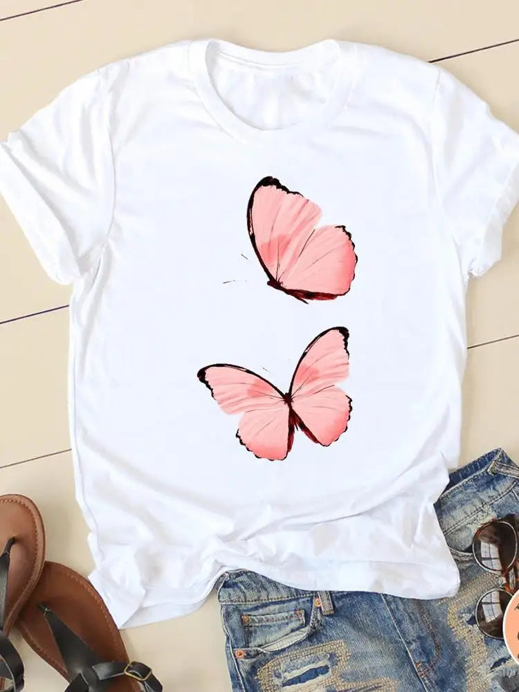 Love Simple Printed European and American Clothing Shirt Short Sleeve T-shirt Tops Oversized T Shirt Women Clothes