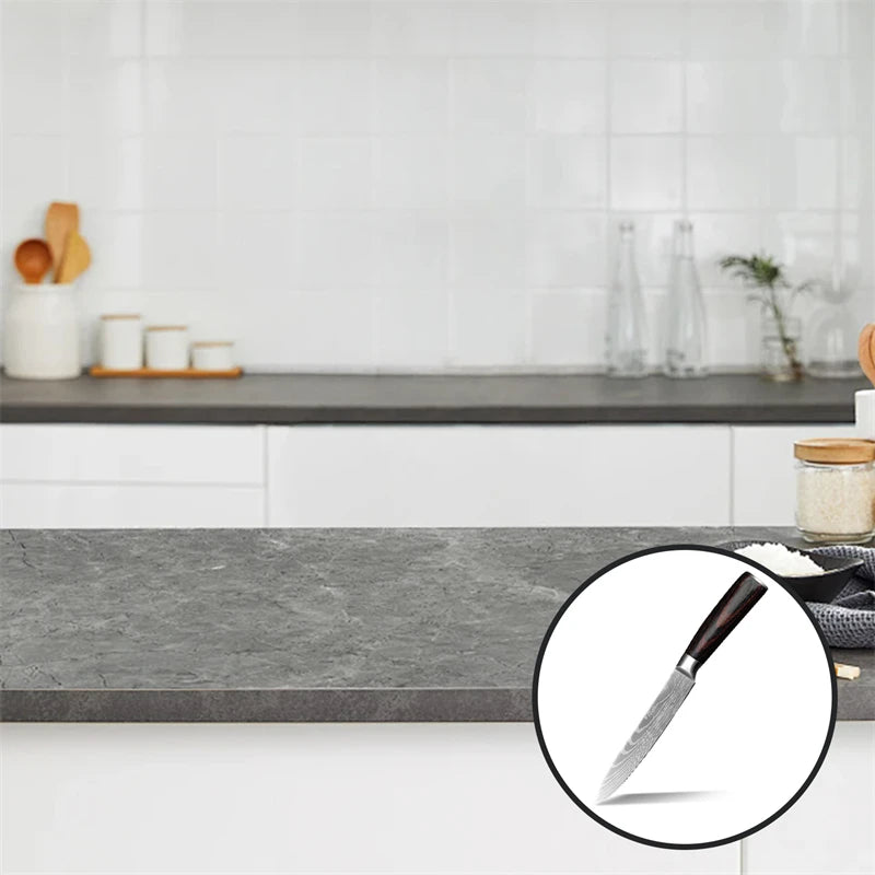 Utility Knife, 5 Inch Fruit Knife, Chef's Knife, With ergonomic colorful wooden handle for cooking meats, fruits and vegetables