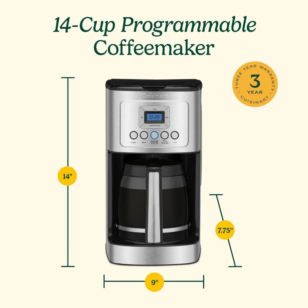 2025 NEW Cuisinart Coffee Maker,14-Cup Glass Carafe, Fully Automatic for Brew Strength Control & 1-4 Cup Setting,Stainless Steel