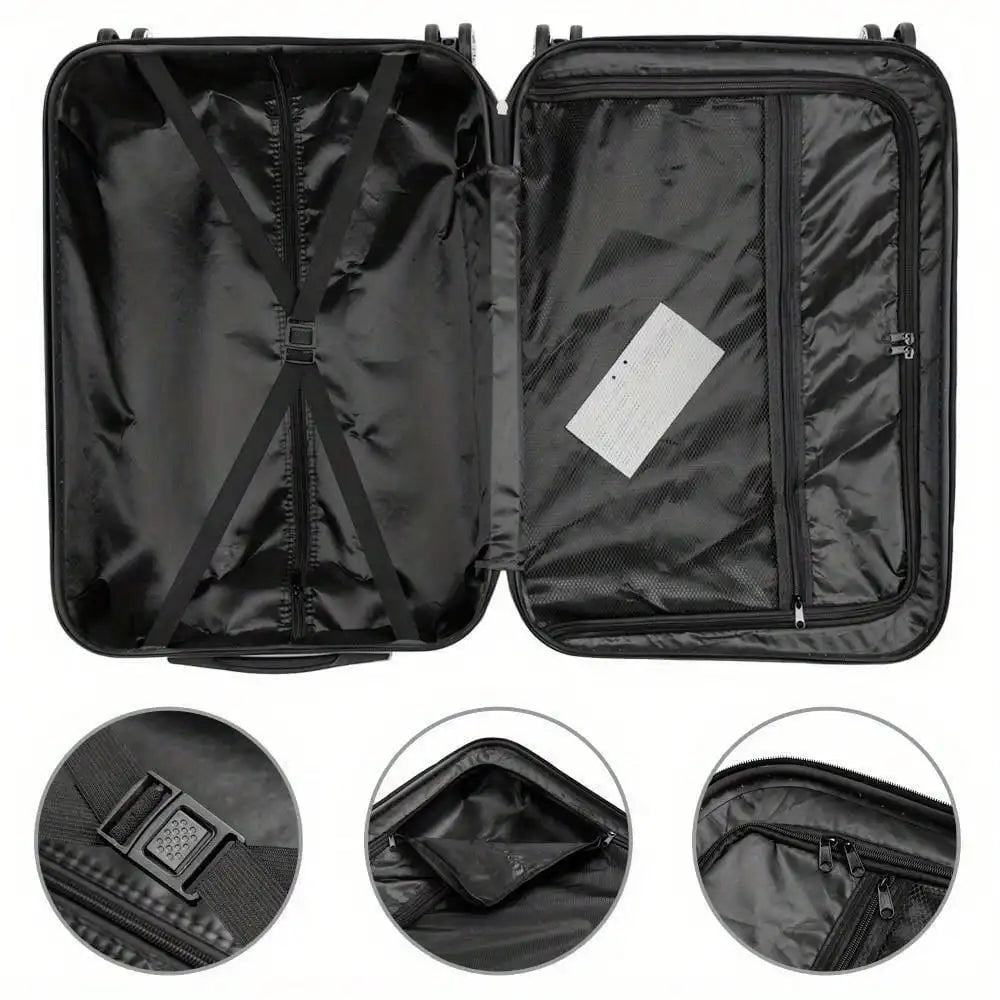 20"24"28" Trolley Case 3-Piece Hardside Lightweight Spinner Luggage Bag Set