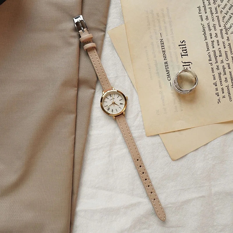 Women Temperament Roman Scale Quartz Watch New Lady Fashion Belt Wristwatch