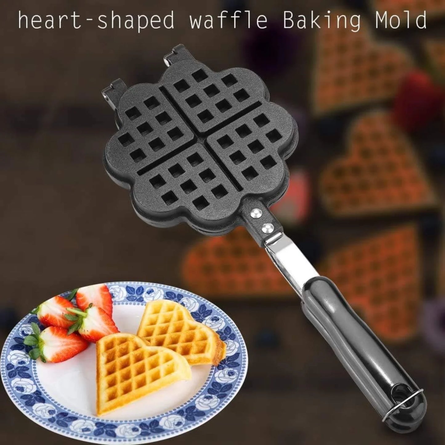 DIY Petal Shaped Waffle Cake Mold Pot, Baking Cake Pan, Non stick Double Side Biscuits Muffin Mould Pot Bakeware ,Baking Tools f