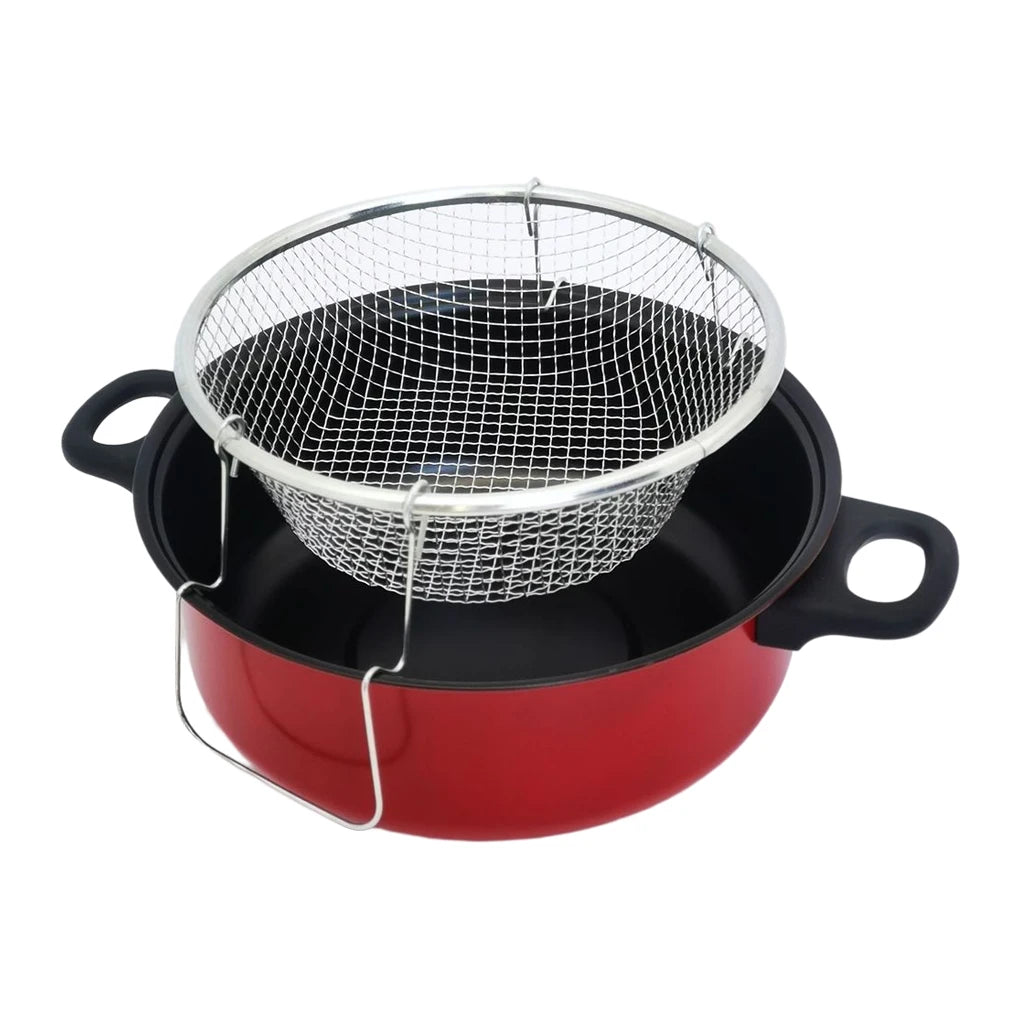 Home Restaurant Deep Fry Pot with Lid Apartment Fries Fryer Nonstick Pots Chip Pan Cooking Tool Kitchen Accessories