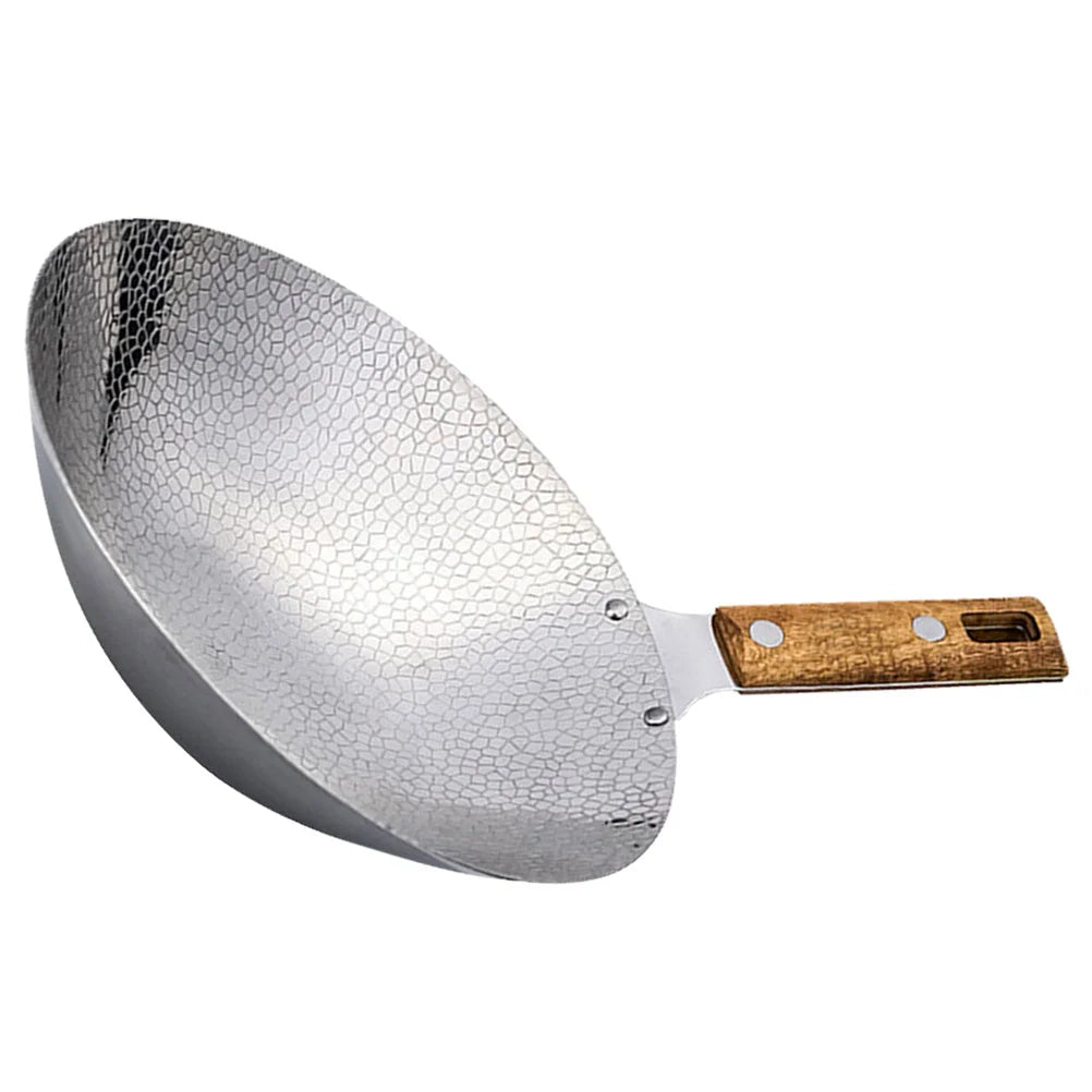 Stainless Steel Griddle Kitchen Wok Supply Everyday Pan Frying Metal with Handles for Home Utensil Saucepans
