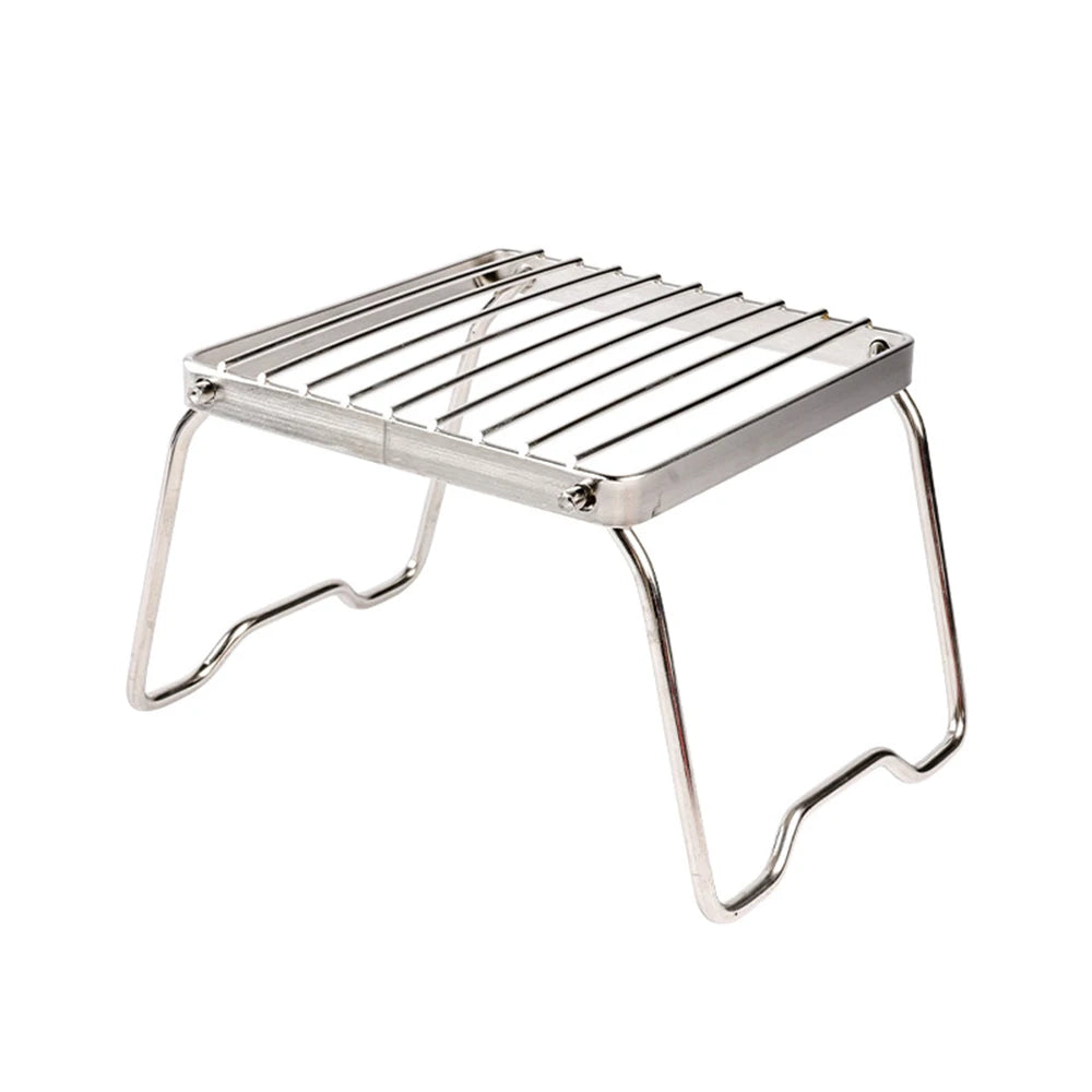 Portable BBQ Grill Stainless Steel Barbecue Rack Camping Grill Grate Folding Gas Stove Stand Outdoor Picnic Cooking Rack