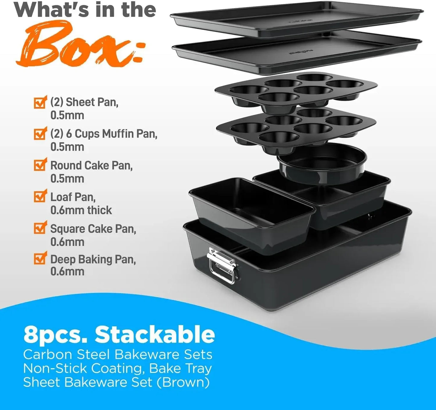 8-Piece Nonstick Stackable Bakeware Set 66 discount
