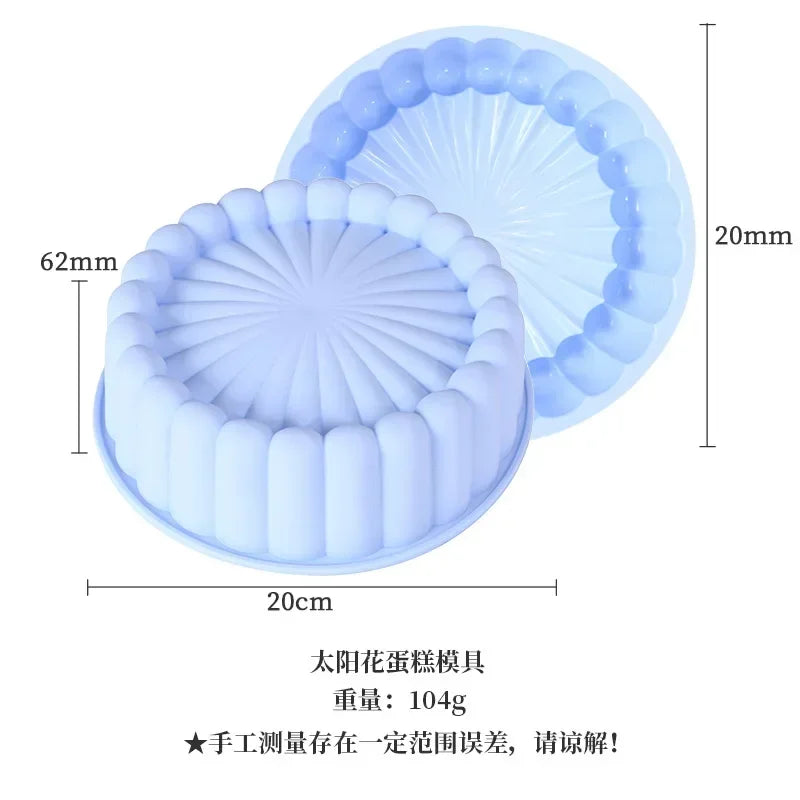 20cm Round Shape Mold Silicone Cake Baking Pan Mousse Fondant Cylinder Mould for Pastry Dessert Jelly Drop Shipping