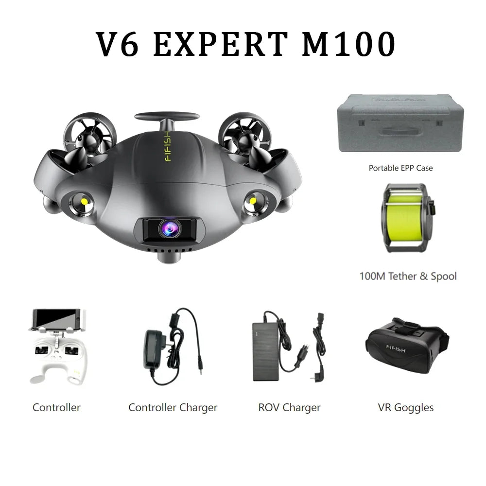 Fifish V6E M100 App Control Outdoor Drones 360 Omni- Directional Mobility Hd Camera Drone 4k Professional Hd