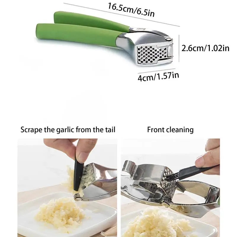 Garlic Press Crusher Mincer Kitchen Stainless Steel Garlic Manual Press Grinding Tool with Ergonomic Handle Kitchen Accessories