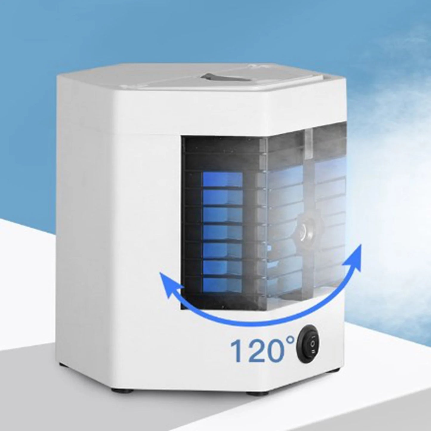 Air Conditioner Fan,Mini Air Cooler Portable Air Conditioner Personal Humidification Evaporative Air Cooler Fan for Bedroom Desk