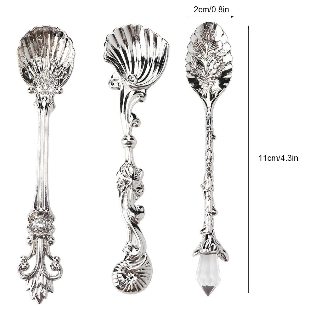 Vintage Style Cutlery Coffee Spoon Dessert Spoon Teaspoon Kitchen Tableware Kitchen Gadgets Cutlery