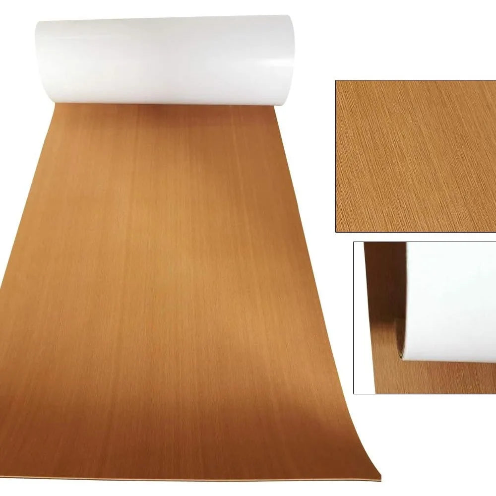 Teak EVA Foam Yacht Flooring Mat Deck Carpet Self-Adhesive Non-Slip Mat Deck Fittings for Boat Flooring Non-Slip 240 x 90 cm