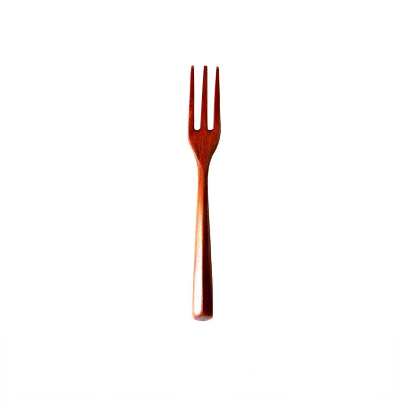 Natural Wooden Spoon Set Portable Eco-friendly Fork Tableware Cutlery Sets Travel Dinnerware Suit Simple Kitchen Tools