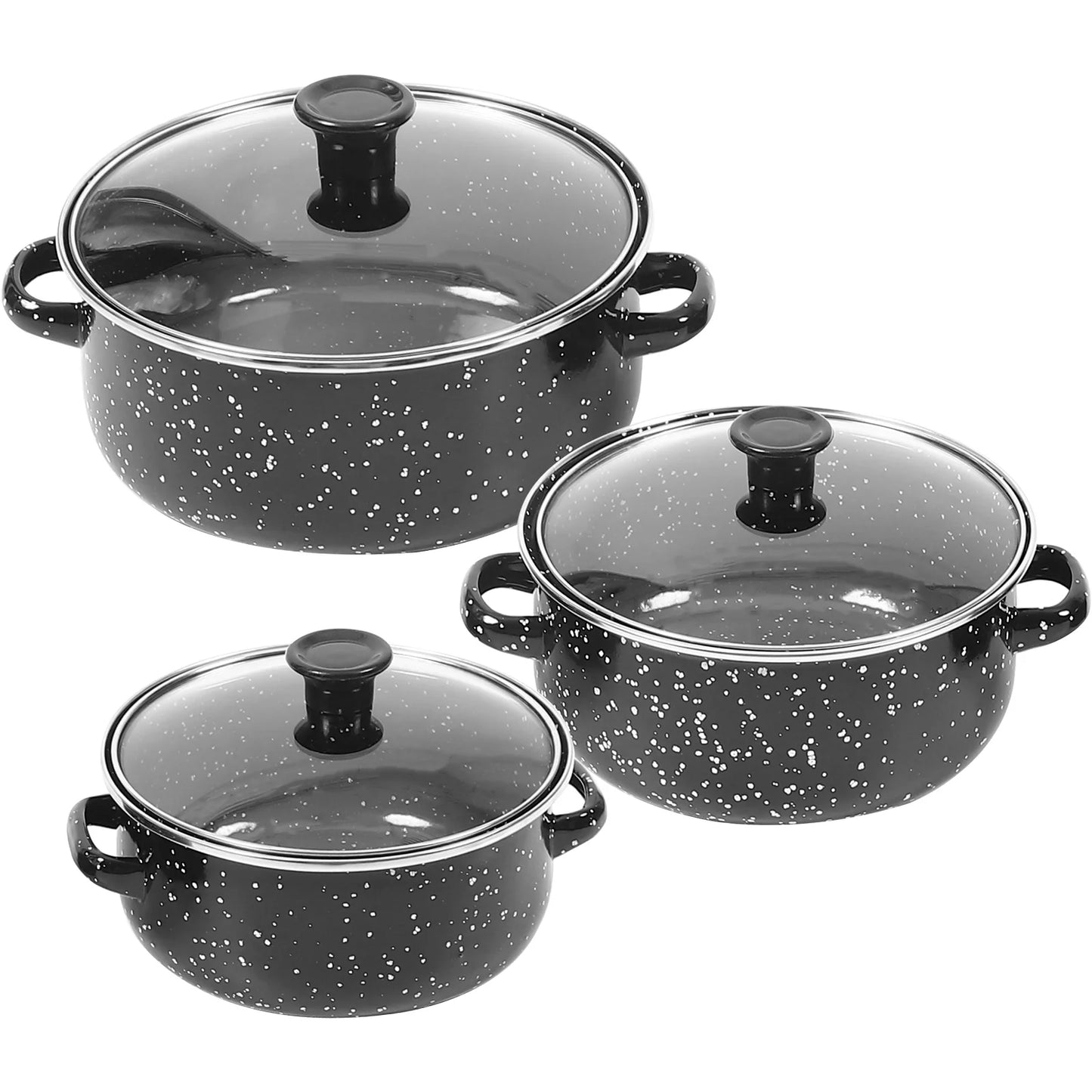 1 Set Mini Steamed Egg Bowl Cooking Pots With Handle Sauce Lid Pan Pans Non Stick Three Piece Suit Small Saucepan Stockpot