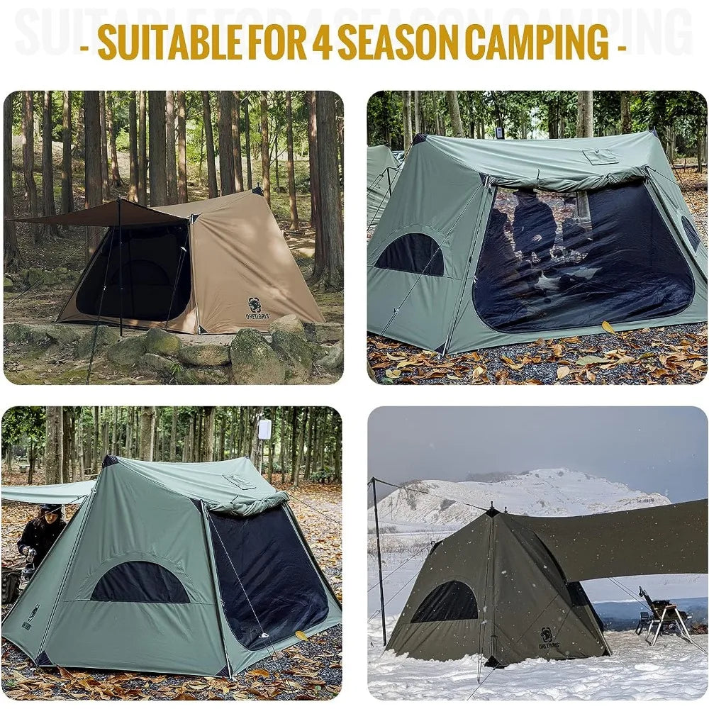 Solo Homestead TC Canvas Hot Tent with Stove Jack, Fire-Retardant Wind-Proof Durable
