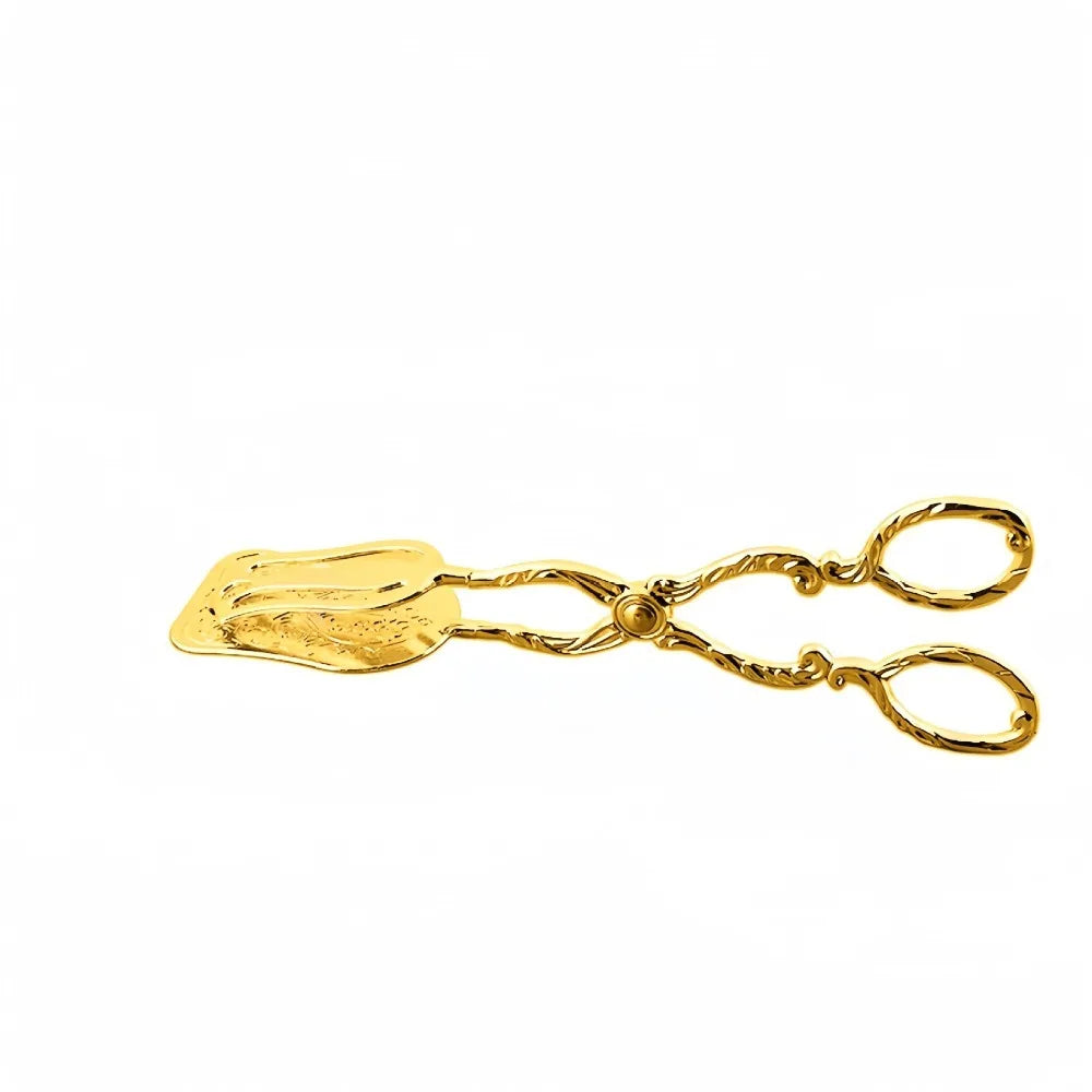 Kitchen Accessory Gold-plated Fruit Salad Clip European Vintage Silver/Gold Food Tong Embossed Cake Clip Dessert