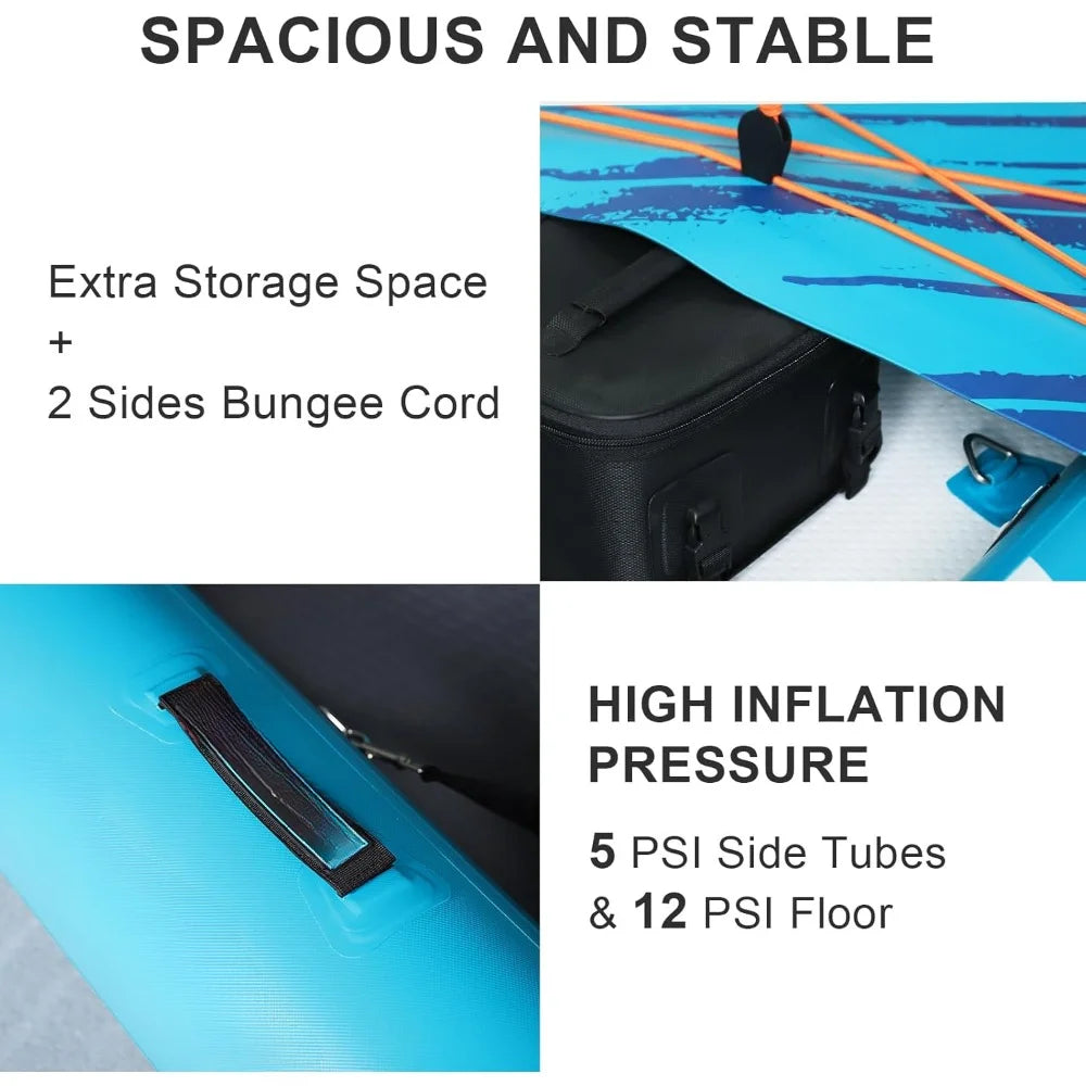 Inflatable Kayak, Lightweight and Durable Foldable Kayak, Kayaks for Adults Paddling on Rivers, Lakes and Coastal Waters