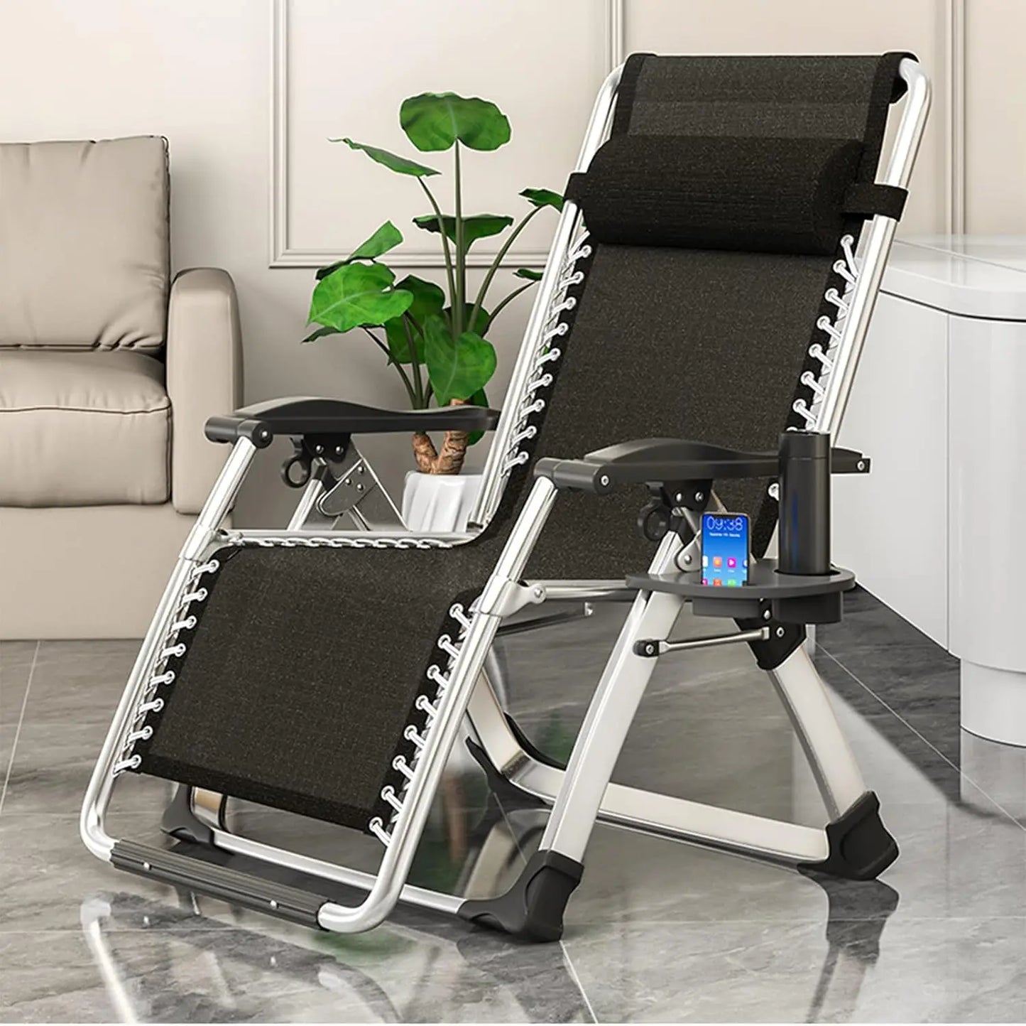 Comfy Chair, Folding Chair Recliner Chair for Bedroom and Living Room, Folding Reclining Patio Chairs Lounge Chair