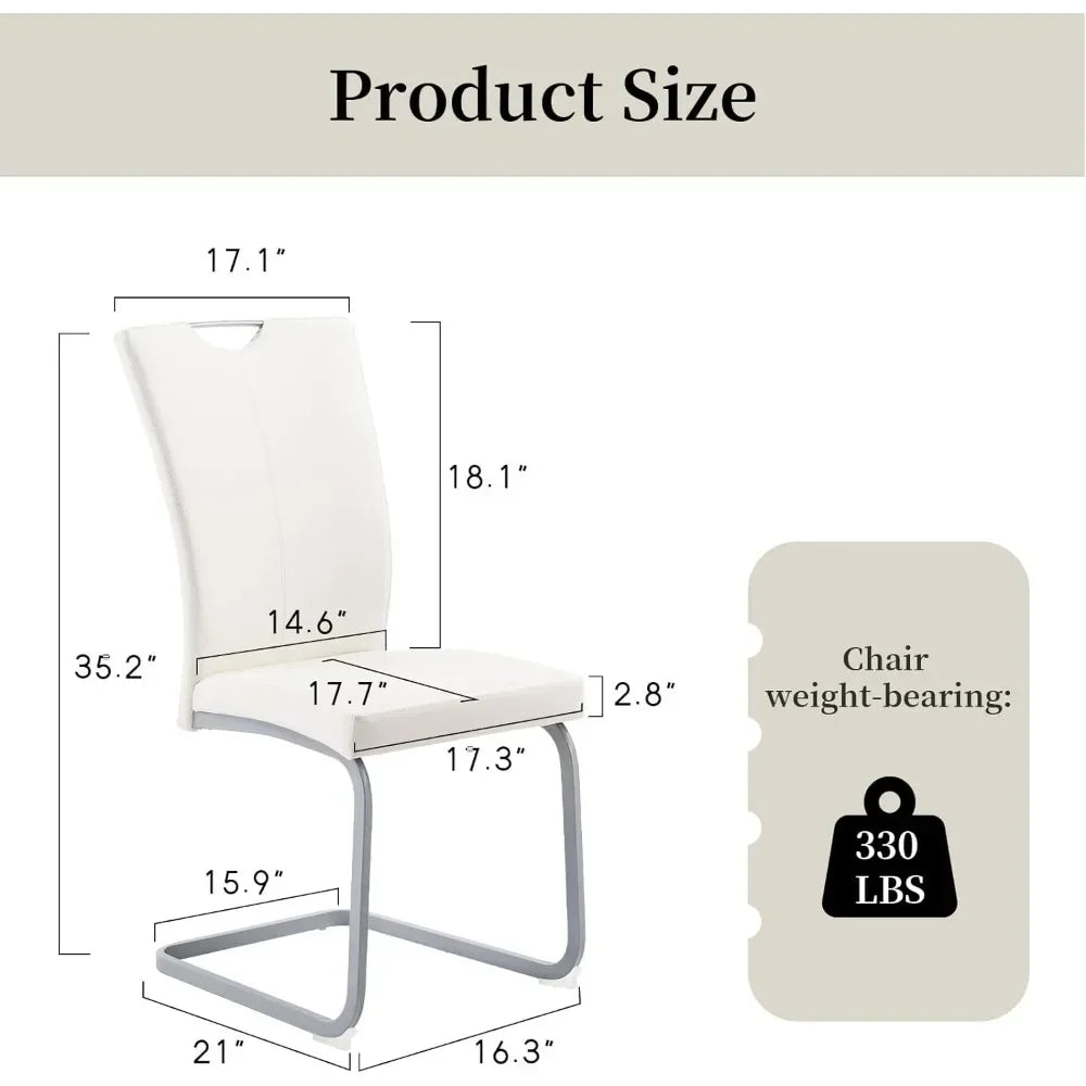 Kitchen Dining Chairs Set of 6, Modern Faux Leather Side Chairs Set for Kitchen, Dining, Living Room, Lacquered Chair Legs