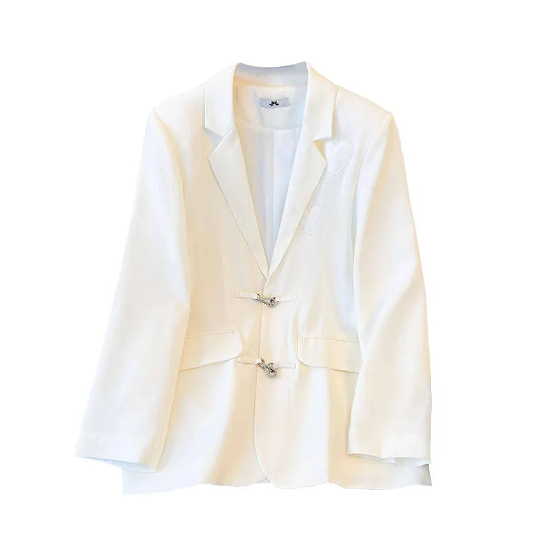 150Kg Plus Size Women's Bust 154 Autumn Loose Blazers Jacket Long-Sleeved Temperament Coat White 4XL 5XL 6XL 7XL 8XL 9XL