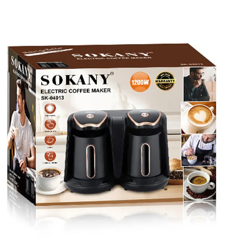 1200W Turkish Coffee Pot,600ml Electric Drip Coffee Maker Machine,Double Pot Design, Household Office Milk Coffee Tea Pot