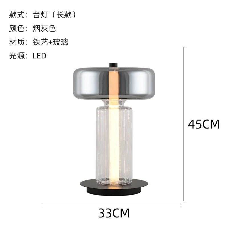 Nordic Simple LED Table Lamp Glass Bar Cafe Office Dining Living Room Home Decor Lighting Fixture Table Lamps for Bedroom