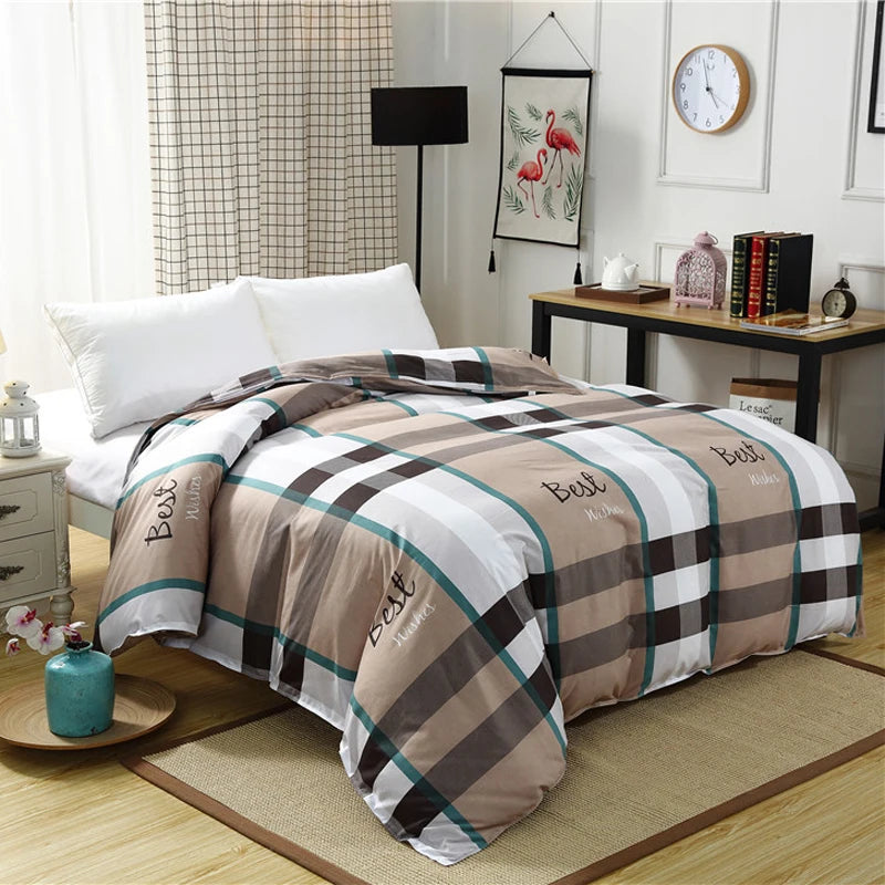Fall Simple plaid Style Duvet Cover 220x240 Quilt Cover 1PCS Comforter Covers for double twin queen king bed size Plaid bedding