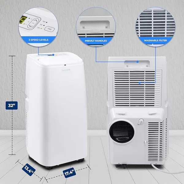 SereneLife Portable Electric Air Conditioner Unit-1150W 12000 BTU Power PlugIn AC Indoor Room Conditioning System w/ Cooler