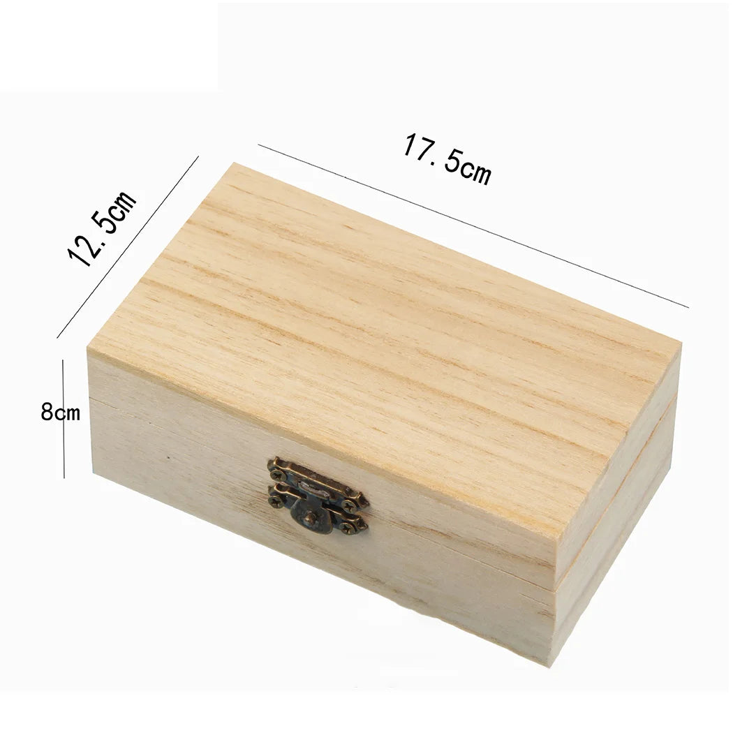 1/3pcs Log Color Scotch Plain Wood Wooden Square Hinged Storage Boxes Craft Gift Box Handmade Case Box Storage Organization