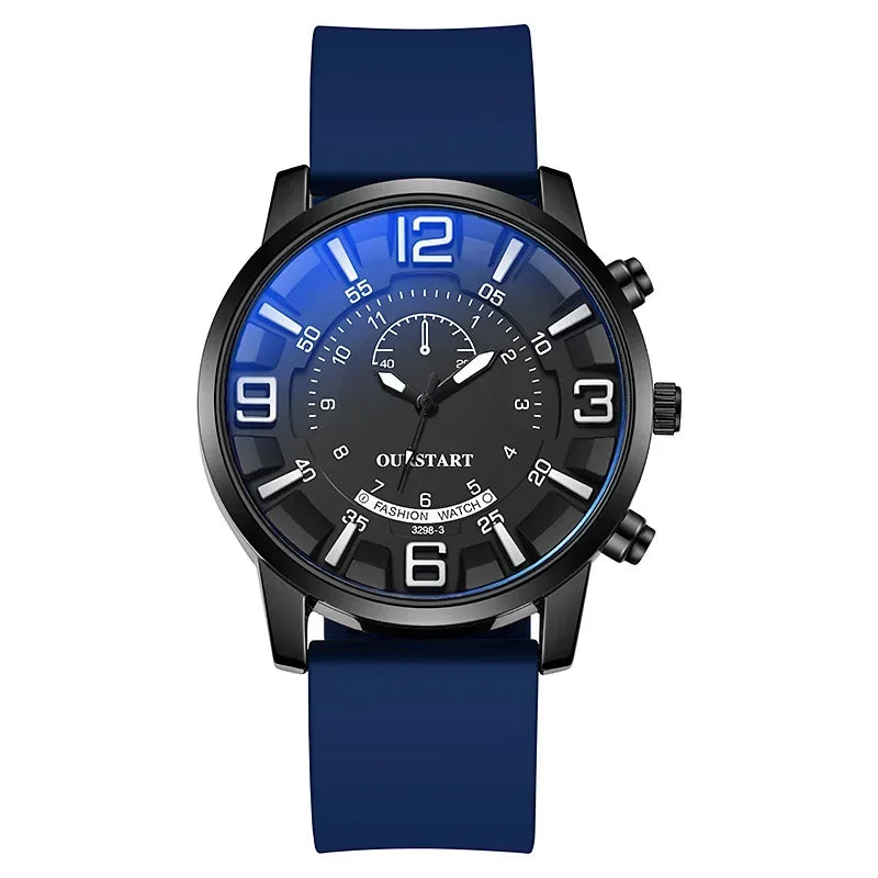 Silicone Men's Watches Big Dial Quartz Wristwatches Simple Watches Reloj Male Casual Watch Clock Gift for Everyday Reloj Hombre