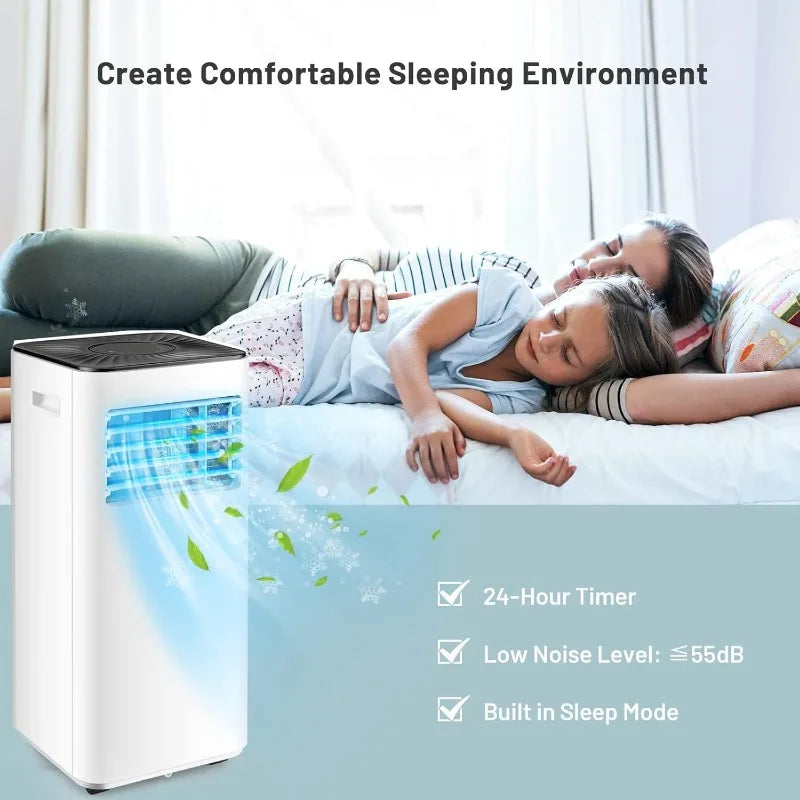 PETSITE Portable Air Conditioner 10000 BTU, 3 in 1 AC Cooling Unit with Air Cooler,Fan &Dehumidifier,LED Display& Remote Control