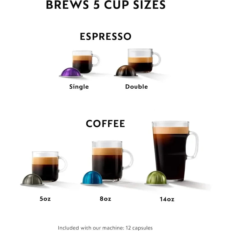 Nespresso Vertuo Coffee and Espresso Maker by Breville Aeroccino, Chrome